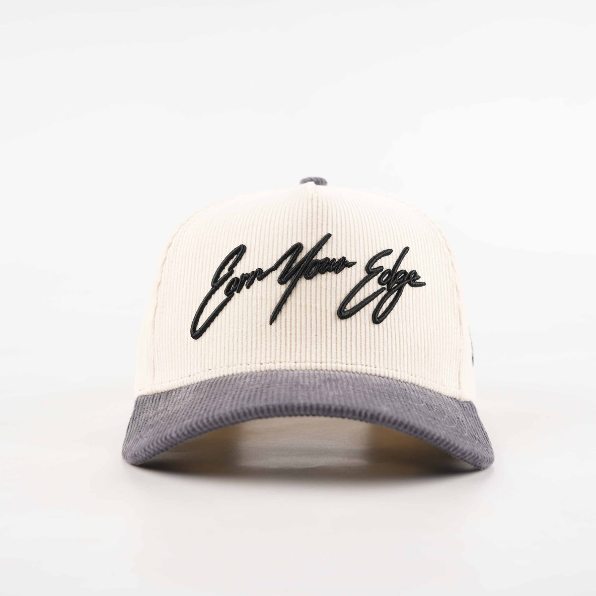 Cream + Navy Corduroy Hat