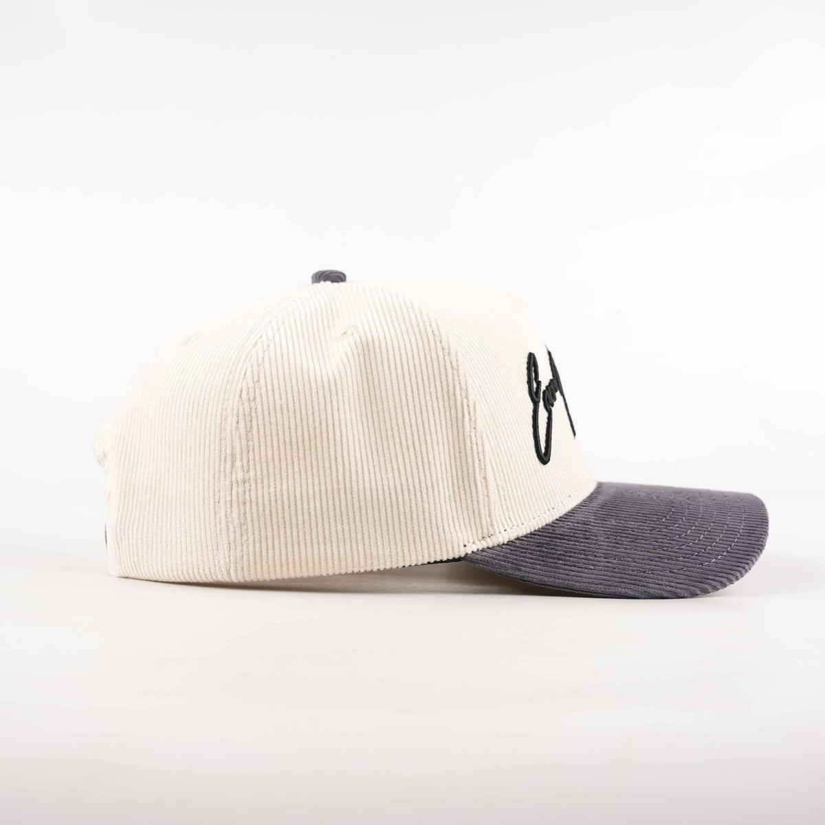 Cream + Navy Corduroy Hat