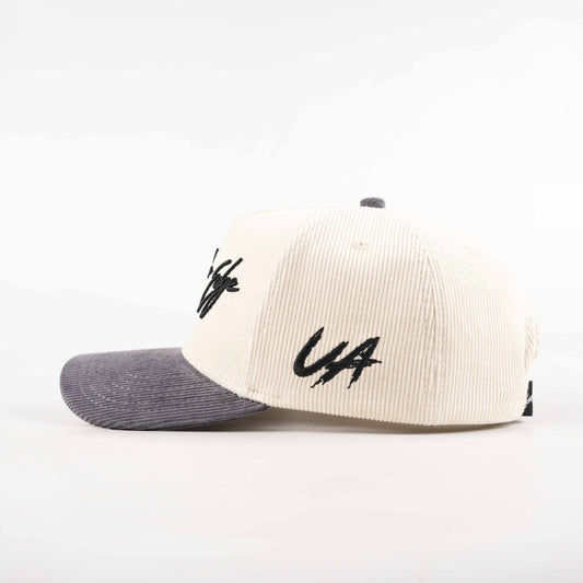 Cream + Navy Corduroy Hat