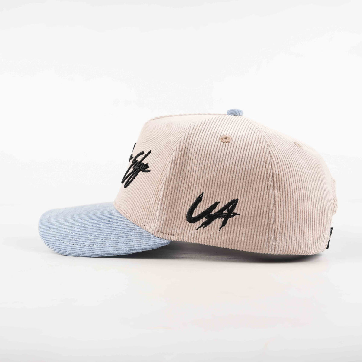 Grey + Blue Corduroy Hat