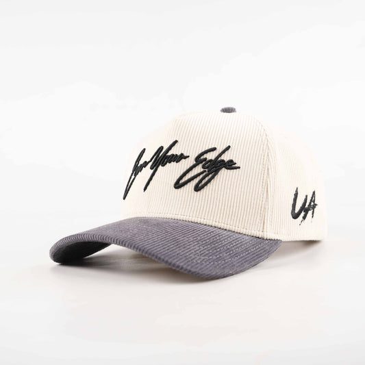Cream + Navy Corduroy Hat