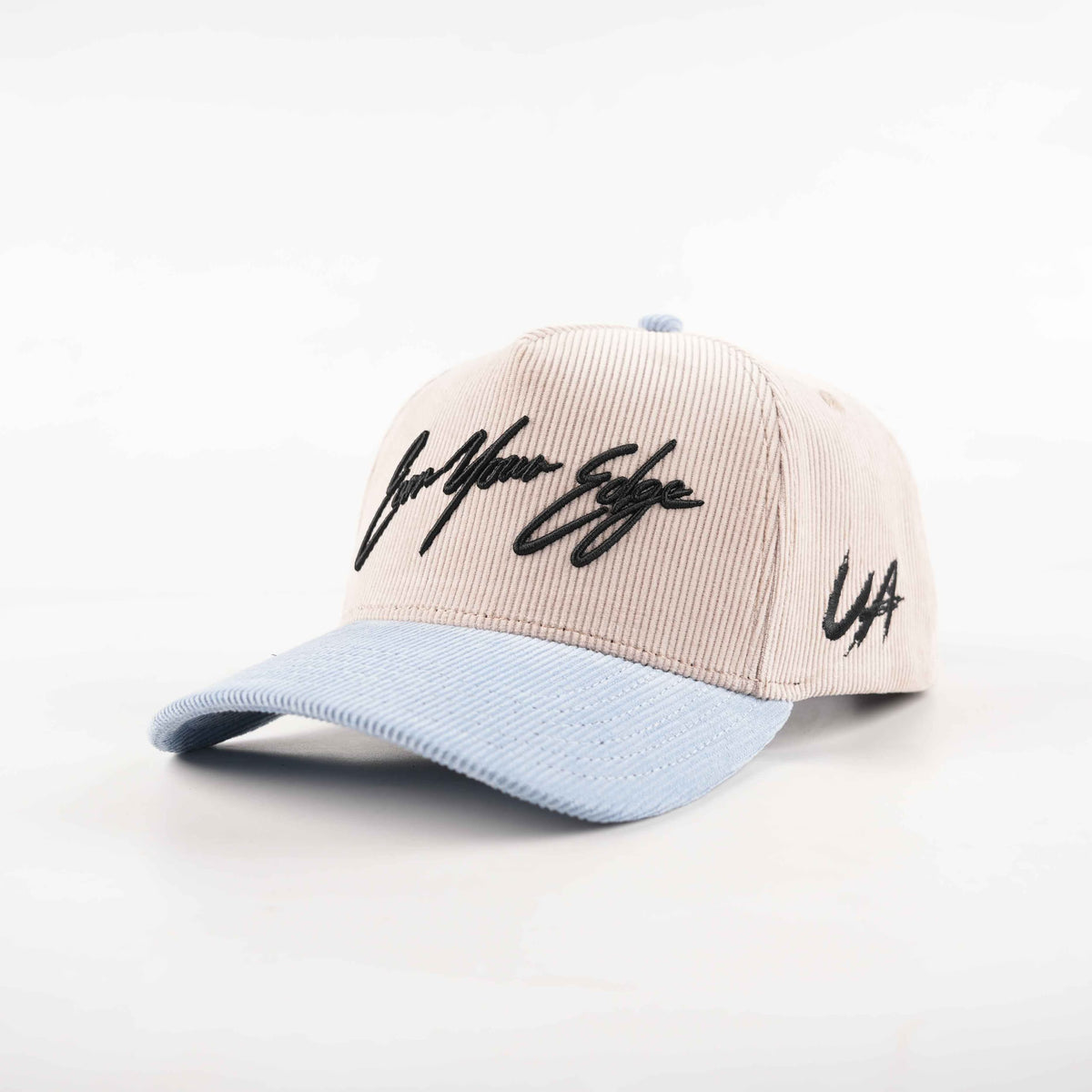Grey + Blue Corduroy Hat
