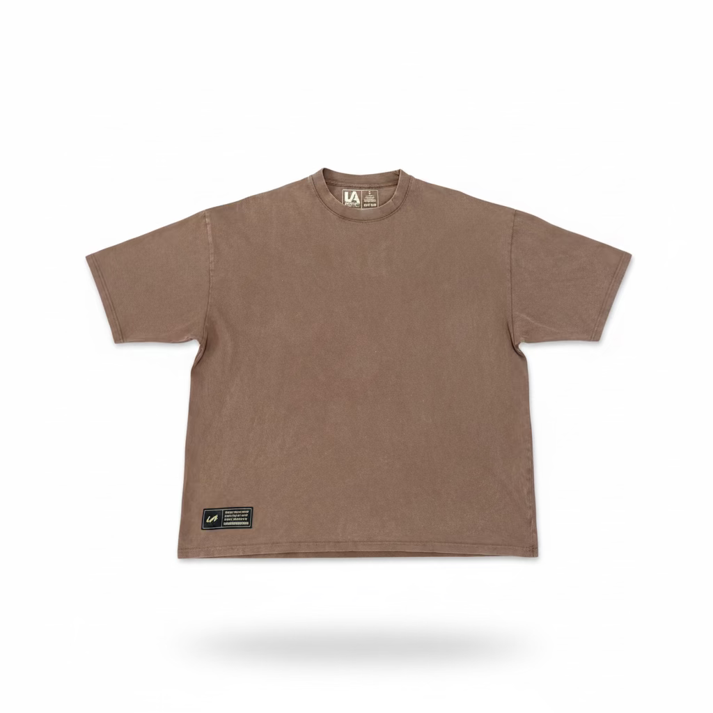 Washed Brown Oversized Bullseye T-Shirt