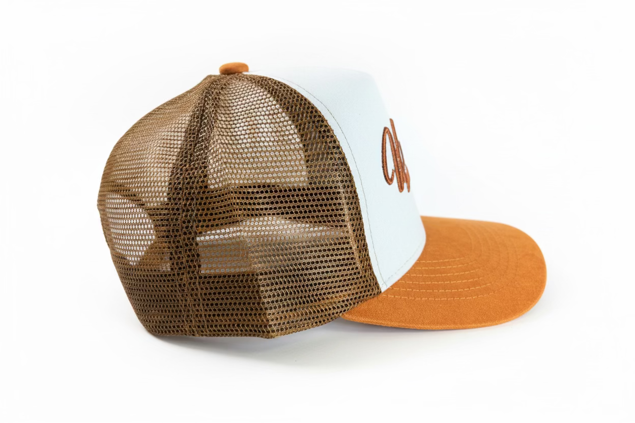 Brown Suede Unmatched Trucker Hat