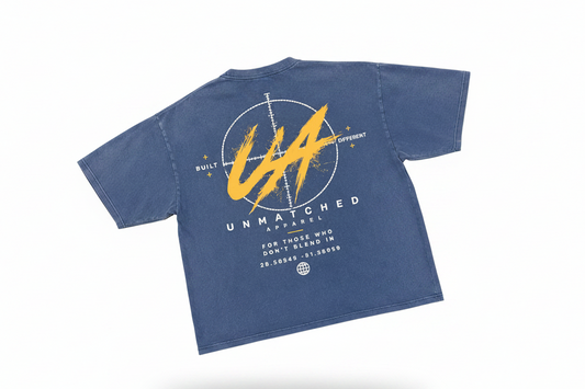 Washed Navy Oversized Bullseye T-Shirt