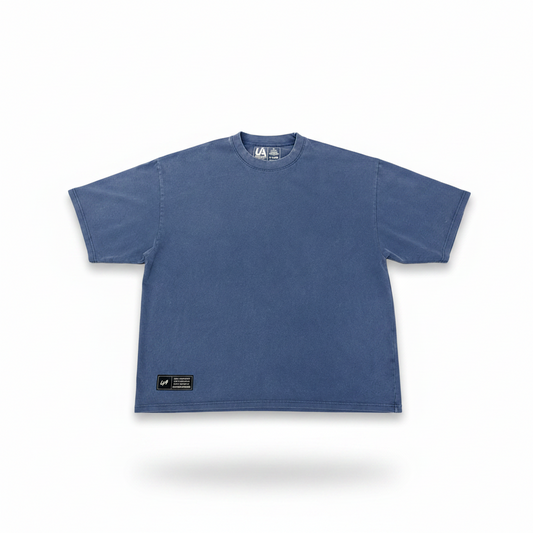 Washed Navy Oversized Bullseye T-Shirt