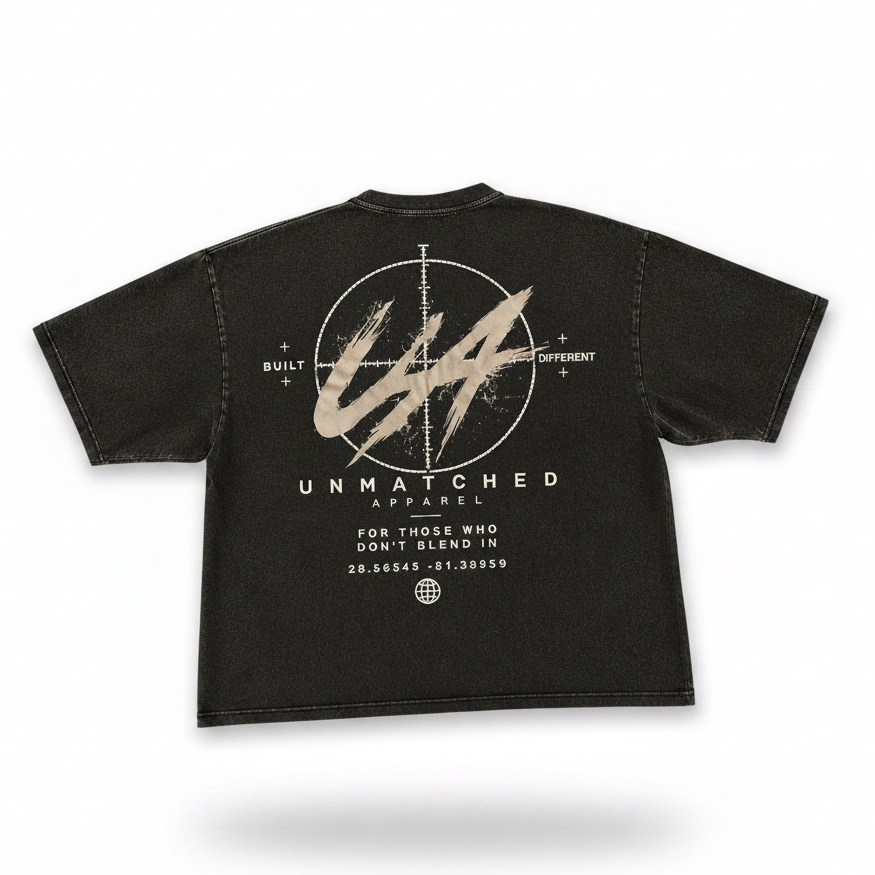 Washed Black Oversized Bullseye T-Shirt