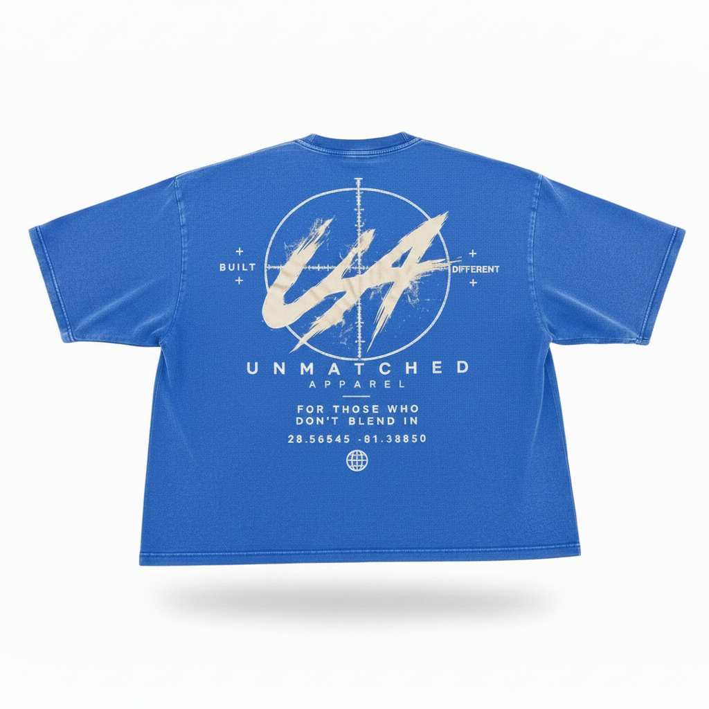 Washed Blue Oversized Bullseye T-Shirt